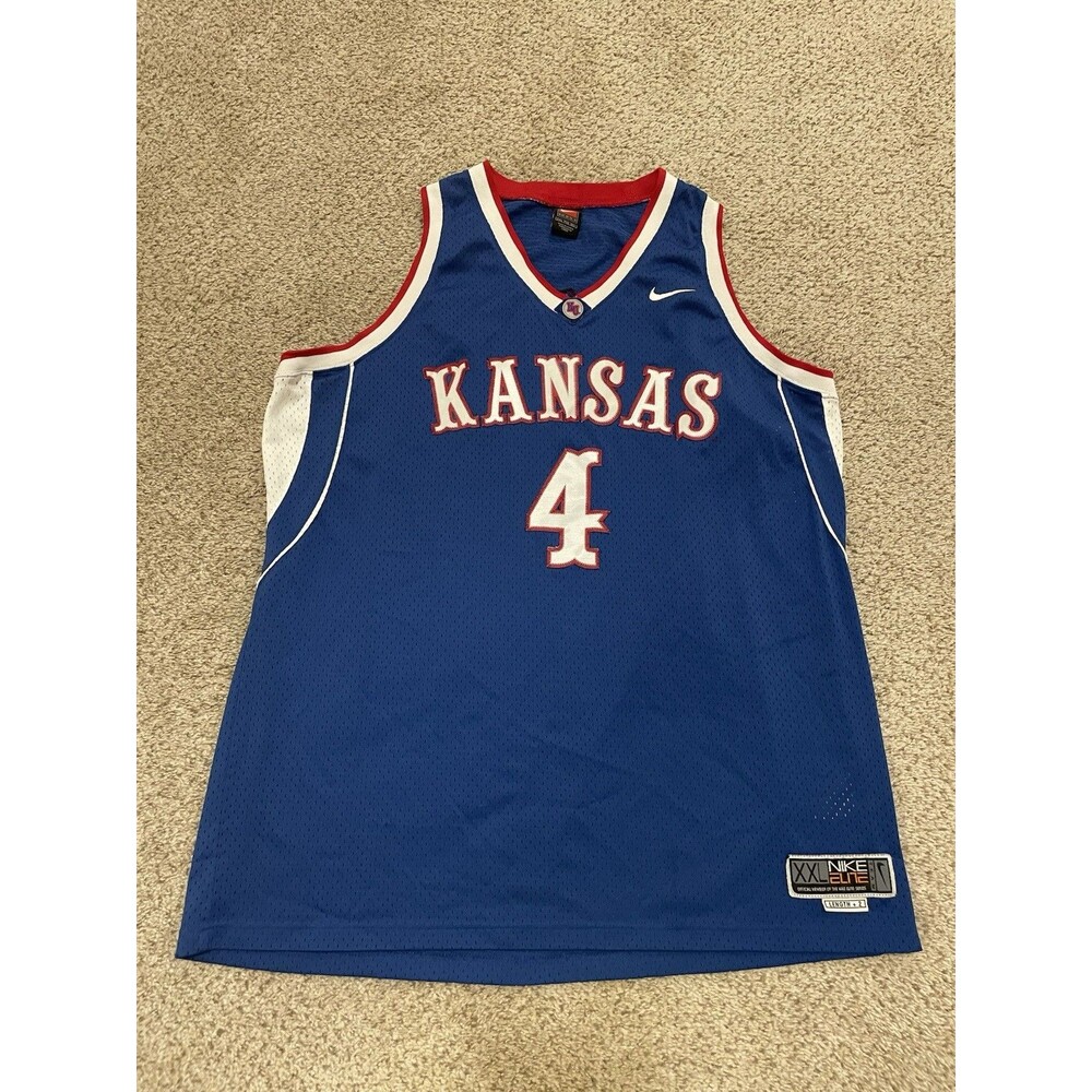 Vintage Nike Elite University Of Kansas Jayhawks Basketball Jersey Mens XXL